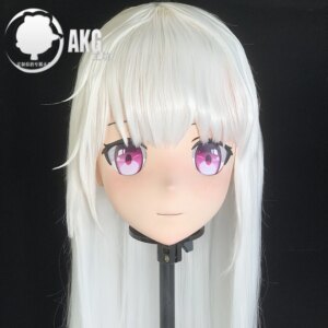 Customize Character Female/Girl Resin Kig Full Head With Lock Anime Cosplay Japanese Anime Kigurumi Mask