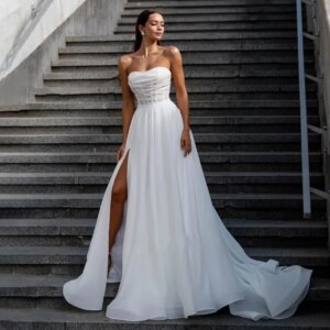 Sexy Wedding Dress 2024 new Sweetheart Pleats High Split Sweep Train A-Line Bridal Dress Vestidos De Novias Robe De Mariage