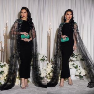 Customized Exquisite Bateall Mermaid Floor Length Dresses Rhinestone Tulle Satin Customized es