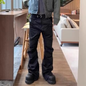 NIGO Men’s Retro Biker Flare Casual Pants Spring Autumn Modern High Street Trousers #NGTOP11859