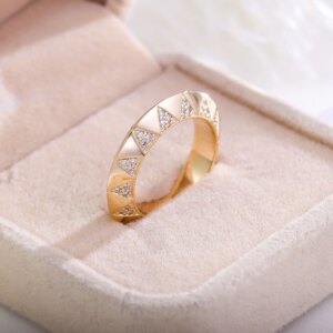 Provence Pyramid Eternity Rings 14K 18KGold DEF/VS Lab Diamonds Ring for Women Party Cocktail Luxury Jewelry Personalized Custom