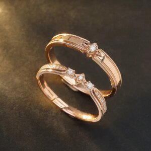 AZS Custom Designer Star Diamond Rose Gold-Plated Silver Rings with Lab-Grown Diamonds – Romantic Valentine, Wedding