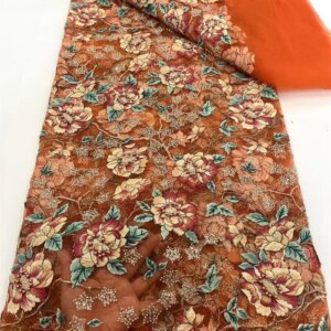 2025 Fashion French Embroidery Beaded Lace Fabric African Nigerian With Sequins Lace Fabric For Wedding Dress