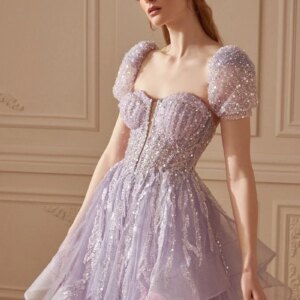 Full Beading Sweetheart Neckline Capped Sleeves Embellished Tiered Wedding Dress Pretty 2025 Wedding with Lace-up