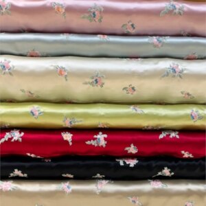 Heavy acetic acid fabric peony industry embroidery imitation Su Chinese style film and television cheongsam dress multi-color