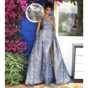 Formal Lace Evening Dress Exquisite Sweetheart Sleeveless Detachable Train Dress Formal Occasion Fashion Long Celebrity Gowns