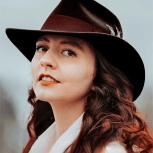 Fashionable women’s hat Vintage classic top Large brim concave Coffee color fedora