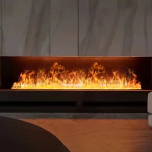 3D intelligent atomization fireplace, home decoration wall mounted stove, electronic steam humidifier simulation flame embedded