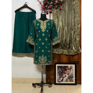 Green Salwar Kameez Pakistan Dress Indian Designer Wedding Party Costume