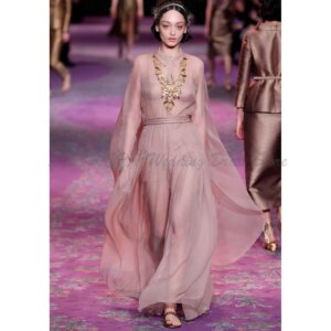 Elegant Evening Dresses For Women High Quality Floor Length A Line Long Sleeves Banquet Celebrity Female Clothing Gowns Party