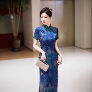 New cheongsam Chinese style elegant temperament long performance