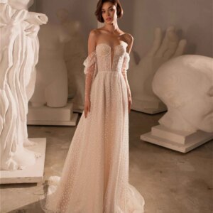 Romantic Sleeveless Bridal Dresses 2024 Elegant Appliquéd Wedding Dress Simple Tulle Floor-length Dress Vestidos De Novia