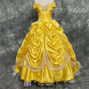 Luxury Style Cosplay Costume Princess Yellow Belle Corset Dress For Adult Women Fancy Halloween Party Dresses