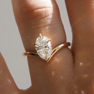 1CT D Color VS1 Oval Cut 14K Yellow Gold Lab Grown Diamond Engagement Wedding Ring CVD HPHT Lab diamond With IGI Certificate