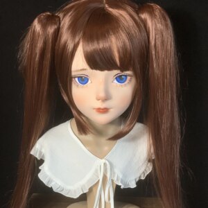 Customize Character Female/Girl Resin Kig Full Head With Lock Anime Cosplay Japanese Anime Kigurumi Mask