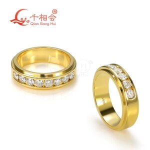 6mm middle half band white moissanite ring S925 Silver hip hop jewelry women Men’s Ring Luxury Style gift wedding dating