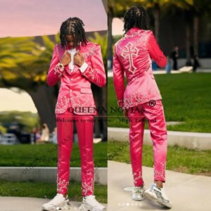 Exclusive Suits Men For Wedding Beaded Stones Prom Blazers Customized 2-Pieces Groom Tuxedo Male Fashion Party Dresses Slim Fit