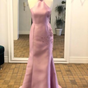 Elegant Halter Satin Evening Dresses Beading Sequin Crystal Pleat Mermaid Formal Party Prom Gowns Vestido De Fiesta Customized