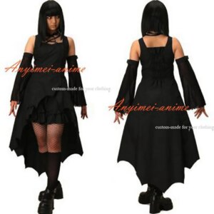 fondcosplay Gothic Lolita Punk Fashion Outfit black cotton Dress Cosplay Costume CD/TV[CK993]