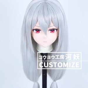 C-10139 Customize Full Head Resin Cartoon Cosplay Japanese Character Anime Role Play Crossdress Kigurumi Mask With Back Shell