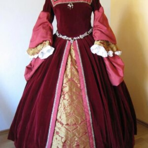 Queen Anne Boleyn Red Ball Gown Tudor Elizabeth Renaissance Dress Medieval Anne Boleyn Dress Gown Red Dress Mary Boleyn Costume