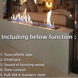 tuya wifi 1000 mm L bio ethanol kamin electric fireplaces indoor bioethanol fire