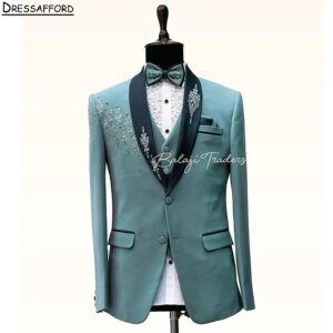 Green Appliques Lace Men Suits For Wedding Groom Tuxedos 3 Pieces Jacket Vest Pants Prom Blazers Customized