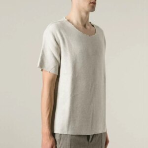 Men’s Cashmere/silk Blended Sweater With Short Sleeves