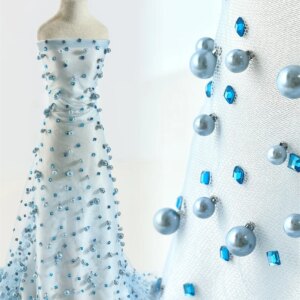New Design Beads French African Tulle Lace Fabric 2025 High Quality Sequins Nigerian Lace Fabric For Women Party Dress Sewing
