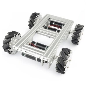 50kg Load Heavy-Duty 4WD Mecanum Wheel Trolley Omnidirectional Wheel RC Mobile Robot Metal Chassis for Programmable Robot Car
