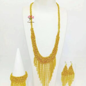 New Dubai 24K Gold Plated High end Customized Necklace, Earrings, Bracelet for Women’s Wedding Jewelry Set  DD10494