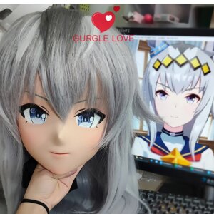 (GLK01)Customize Character Resin Half Head Japanese Animego Cosplay Anime Kigurumi Mask With Eyes And Wig