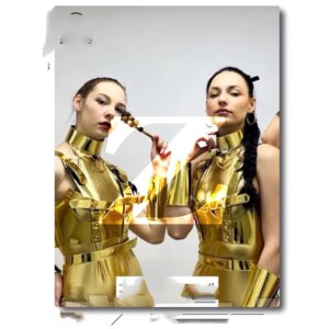 Nightclub gogo gold one-piece protective gear strap interactive dance ds costume