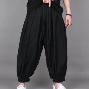 Summer Dark Trend Loose Harlan nine-cent Radish Pants men’s Pleated Sag Casual Wide Leg Bloomers