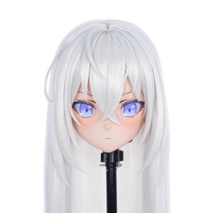 Handmade Customize Character Crossdressing Female/Girl Resin Full Head With Lock Anime Cosplay Japanese Animego Kigurumi Masks