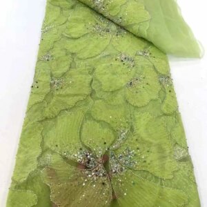 2025 African French Sequins Lace Hot Sale Embroidery Luxury Beads Nigerian Net Tulle Lace Fabric For Party Dress
