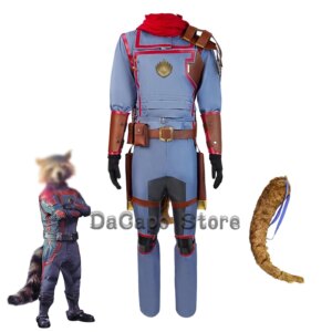 Film Rocket Cosplay Raccoon Cosplay Comic Costume Unisex Galaxy Uniforms Halloween Anime Movie Outfit Tail Guardians Roleplay