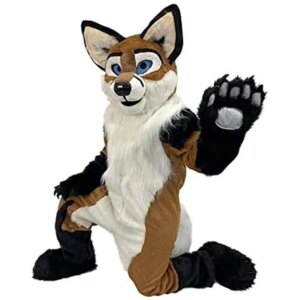 Fox Mascot Costume Unisex Brown Plush Animal Cosplay Cartoon Fursuit Party Halloween