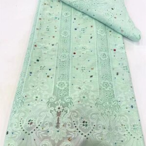 African Chiffon Lace Fabric 2025 High Quality Lace Material Nigerian French African Green Lace Fabrics For Women Wedding Ya06-2