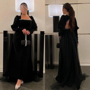 Little Daisy Customized Modern Style High Quality Velour Pleat Beading Sequined A-line Square Neck Long Dresses Bespoke Occasion