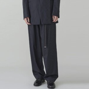 YOJI OOAK LEISURE CROPPED PANTS Deep Knitted Wool Elastic Waist Belt Pants