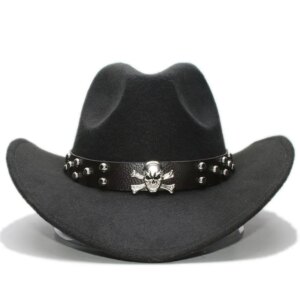 Casual all-matching vintage cowboy hat with large brim and wide sunshade