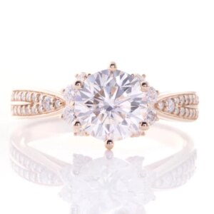 Provence 10K/14K/18K Moissanite Eternity Rings for Women Round Cut 1.5 CT D Color VVS1 Brilliant Cut  Promise Rings for Women