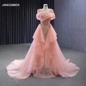 Romantic 2 in 1 Detachable Evening Dress Organza Wedding Guest Dress Beading Sequined RSM222124 فساتين مناسبة رسمية