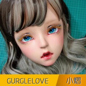 (YI)Female Sweet Girl Resin Half Head Kigurumi BJD Eyes Crossdress Cosplay Japanese Anime Role Lolita Mask With Eyes And Wig