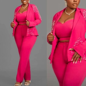 Luxury Bride’s Mother Dress Crystals Beaded Jacket Pants 2 Pieces Sets Women Clothing Tailor-made Single Breasted Prom Blazer