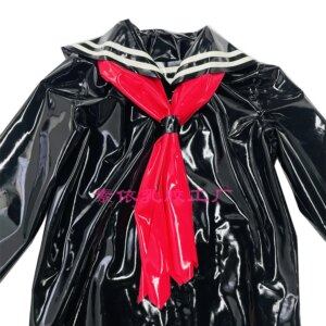 Latex gummi dress jk uniform mini skirt kig sailor suit 0.4mm