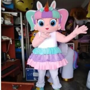 New Adult Halloween Christmas Unicorn Doll Girl Mascotte Fancy Cartoon Mascot Costume Plush Fancy Dress Mascot Costume