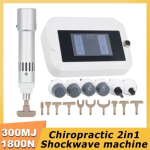 1800N Electric Chiropractic Correction Gun Helps Relieve Muscle Tension Arthritis Pain 2IN1 Shockwave Equipment Spine Corrected