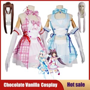 AD1 Anime NEKOPARA Cosplay Costume Chocola Vanilla Theatrical Catgirl Maid Dress Carnival Party Cat-girl Paradise Idol Loli5@rD~